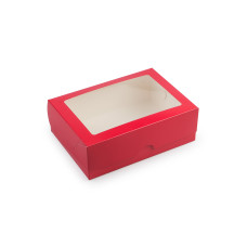Коробка для десертів червона, 210х150х70 мм (10 штук)