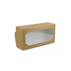 Коробка для рулета с окошком, крафтовая, 150х300х90 мм (50 шт)